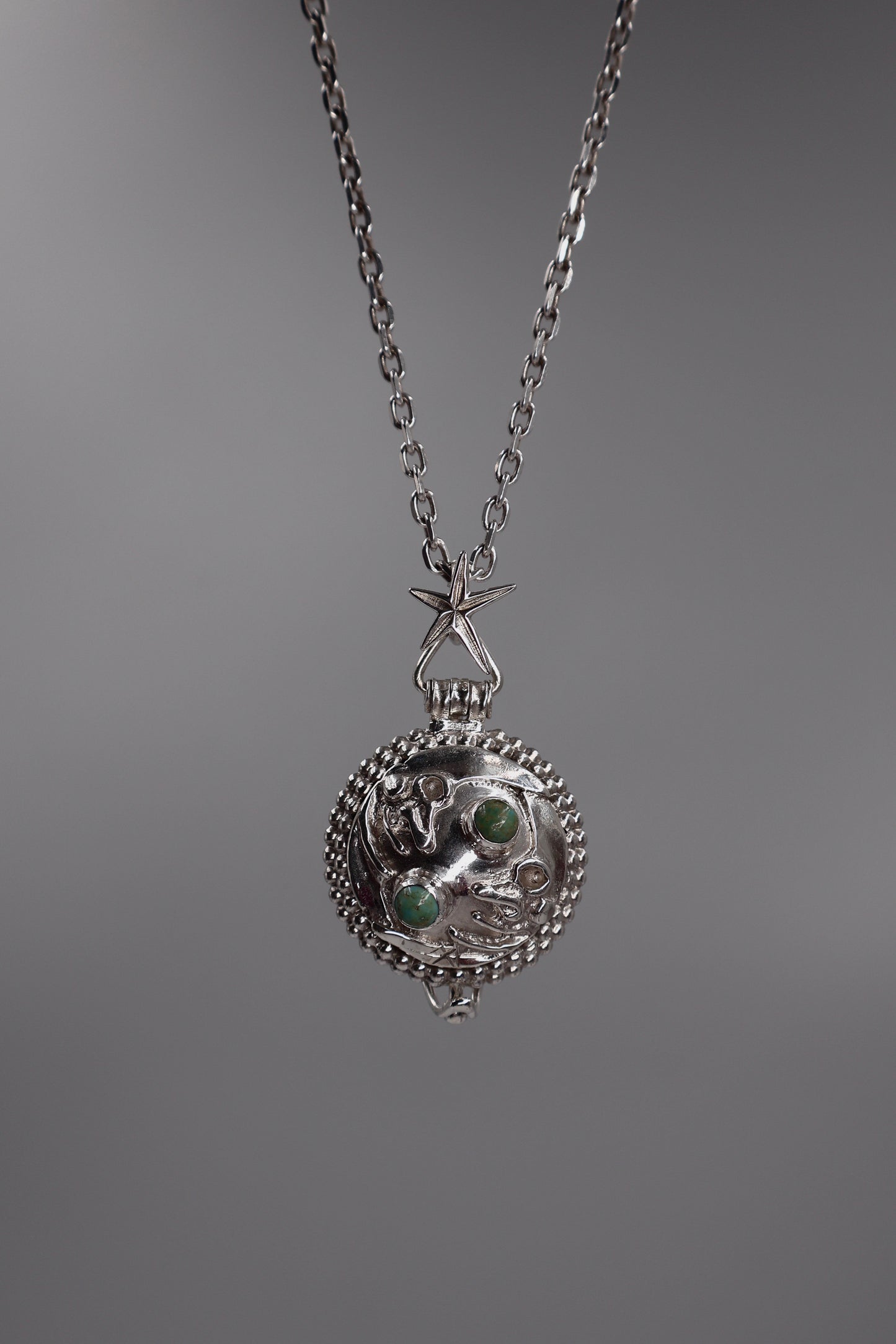 The Tribal Dawn Locket - Turquoise + Bone