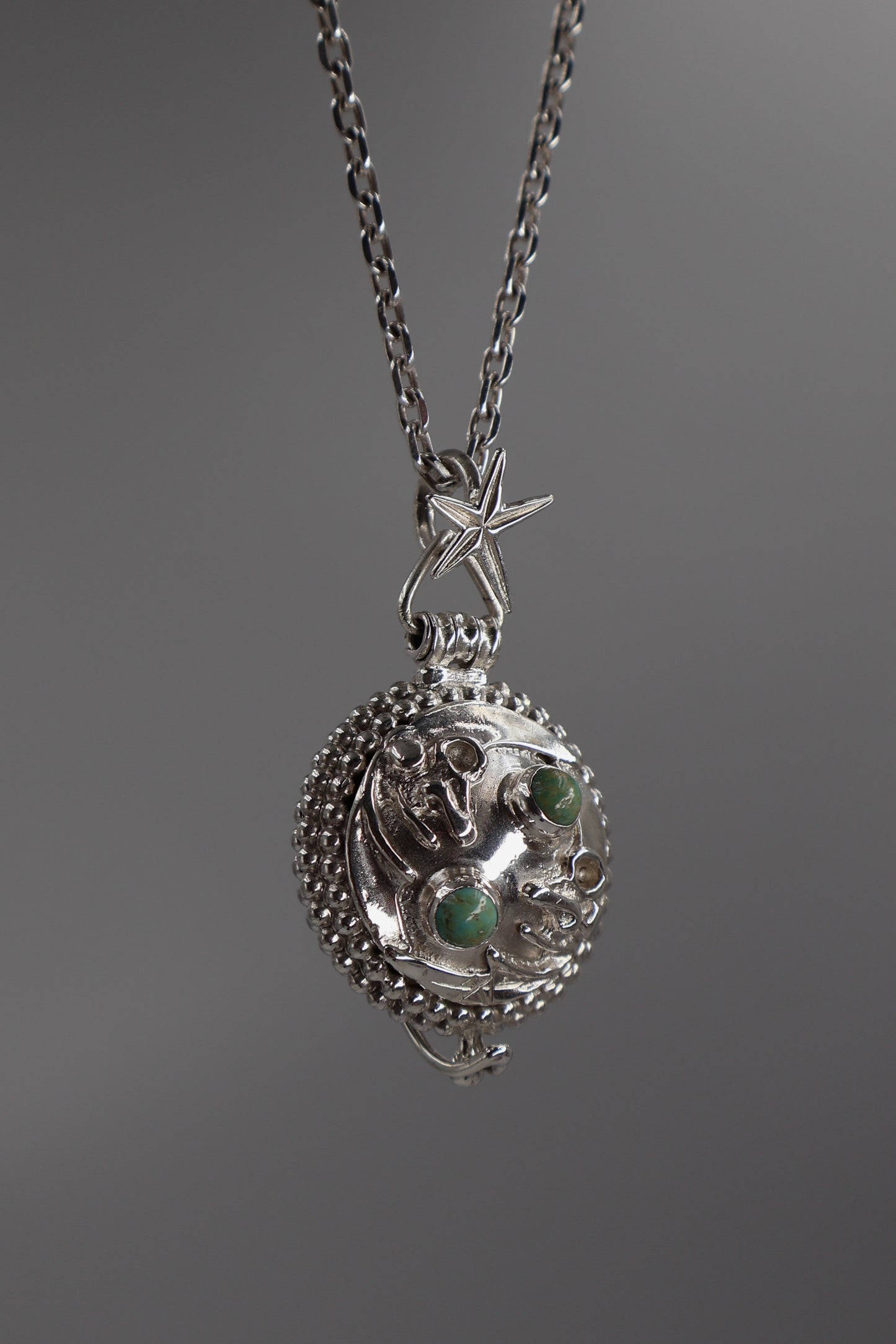 The Tribal Dawn Locket - Turquoise + Bone