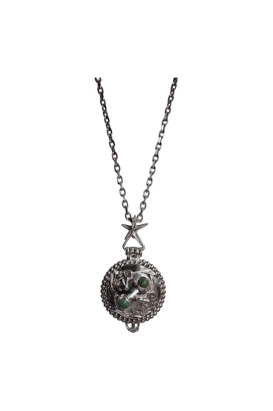The Tribal Dawn Locket - Turquoise + Bone